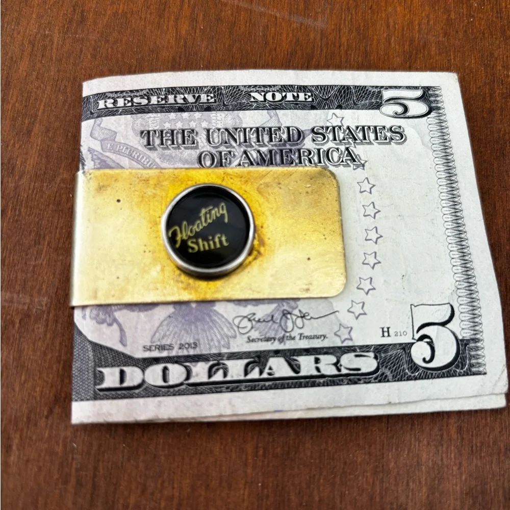 Floating Shift Gold typewriter key Money Clip